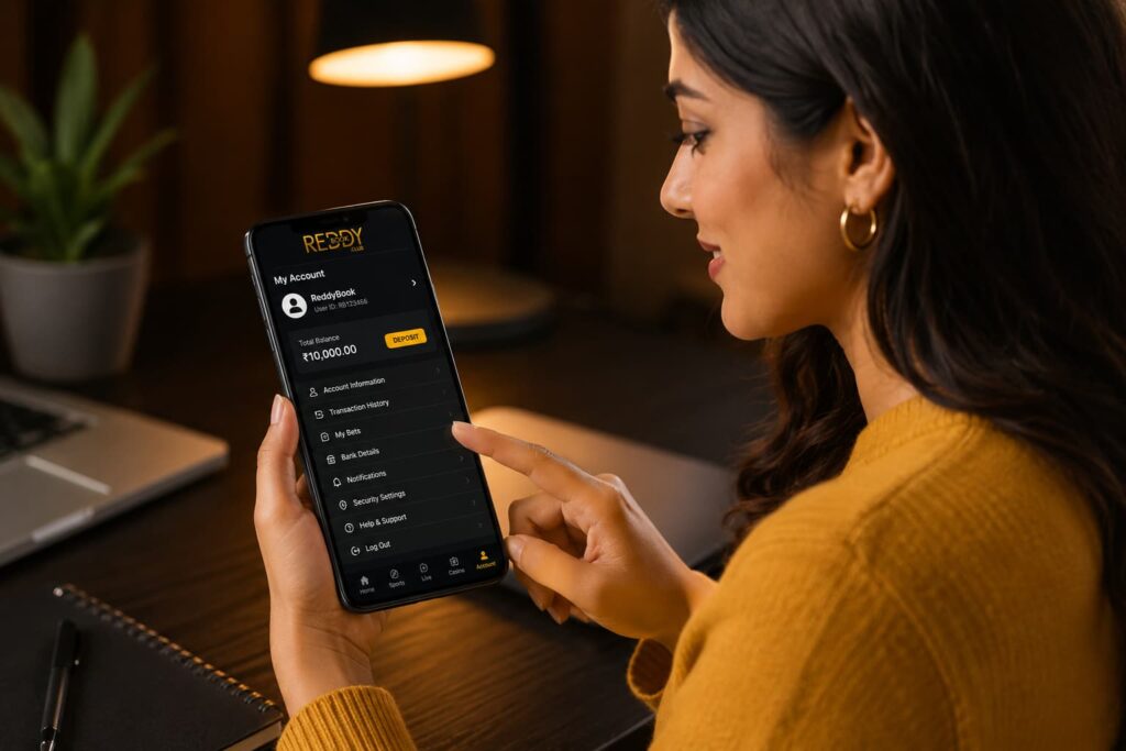 ReddyBook Account Management on Mobile
