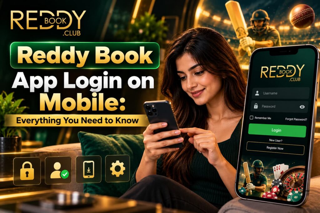 Reddy Book App Login on Mobile – Woman Using Smartphone to Review Account Access and Login Security