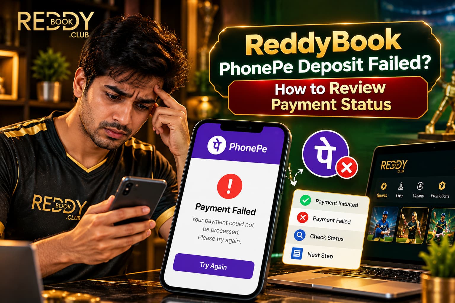 ReddyBook PhonePe Deposit Failed? How to Review Payment Status
